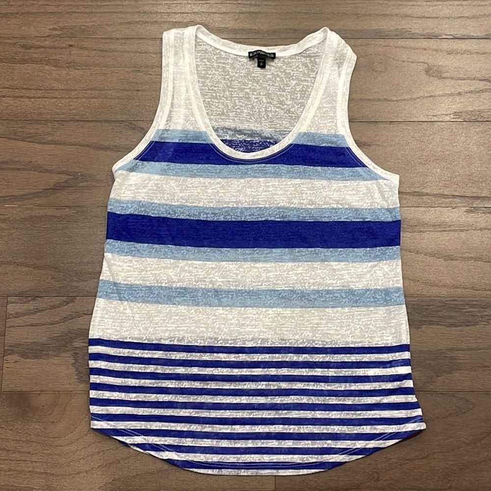 Express Blue and White Striped Tank - Size S
